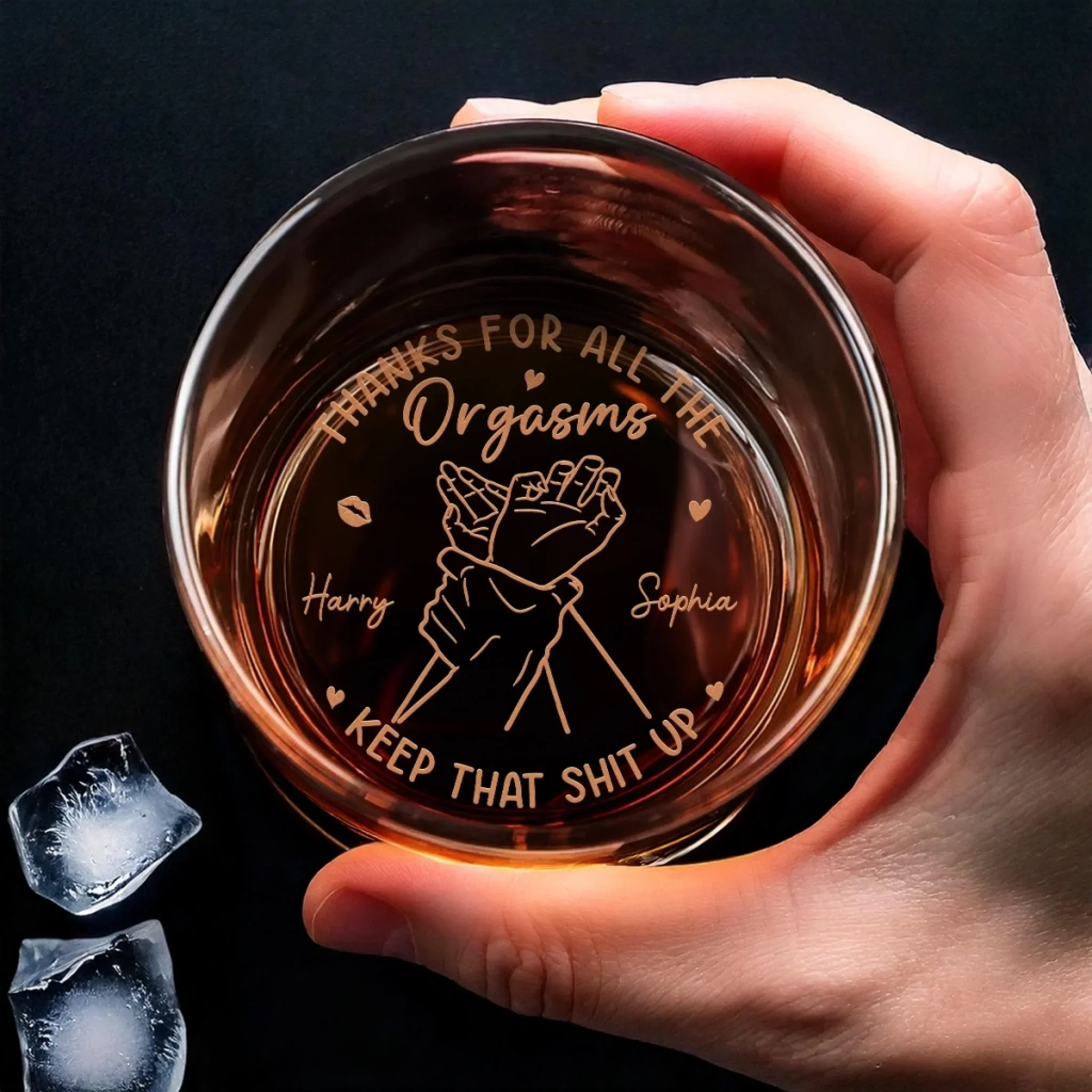 Custom Whiskey Glass - Personalized Anniversary Wedding Gifts For Husband And Wife, Him And Her, Wine, Bourbon, Whiskey Lovers - You Feel Like Home Always - Image 3