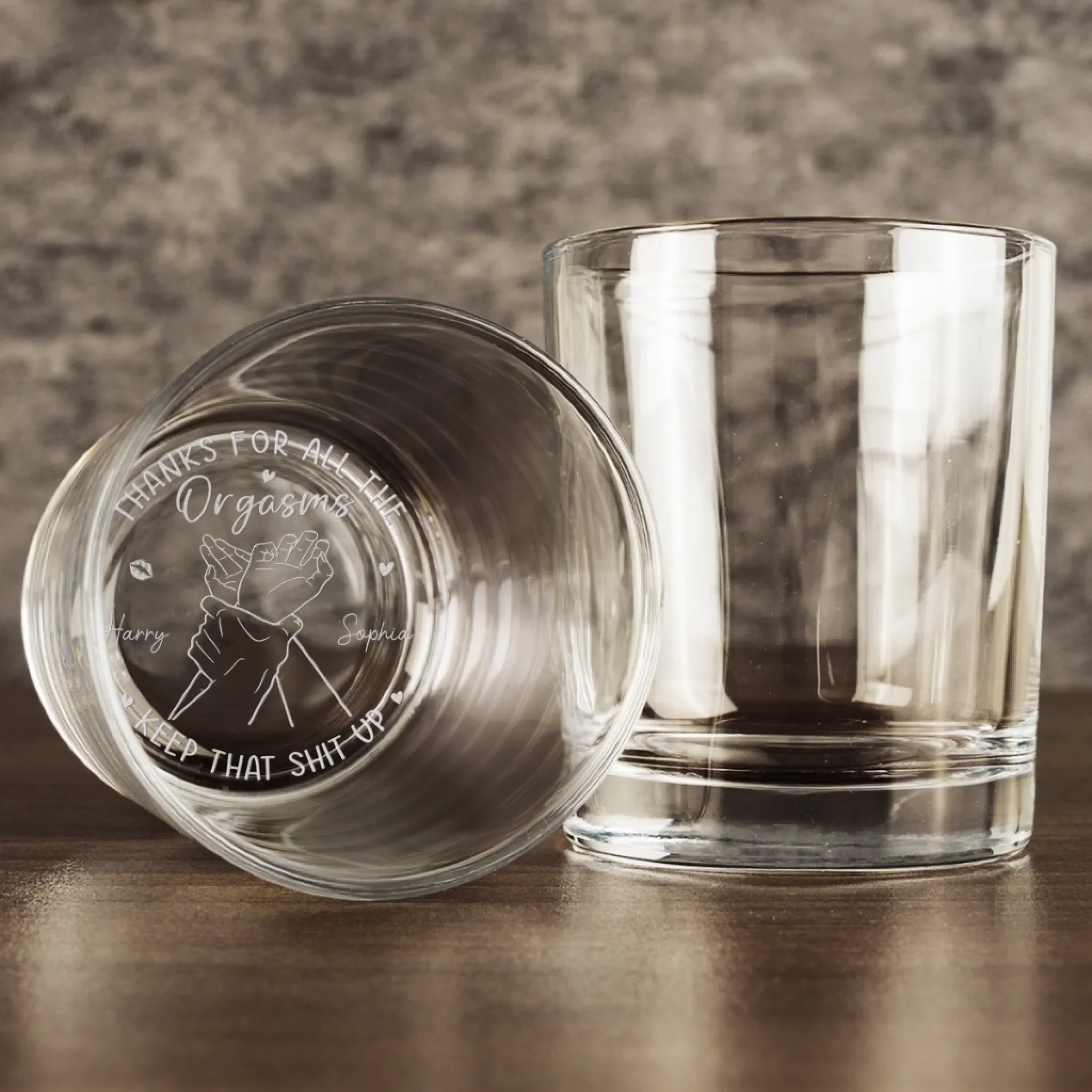 Custom Whiskey Glass - Personalized Anniversary Wedding Gifts For Husband And Wife, Him And Her, Wine, Bourbon, Whiskey Lovers - You Feel Like Home Always - Image 4