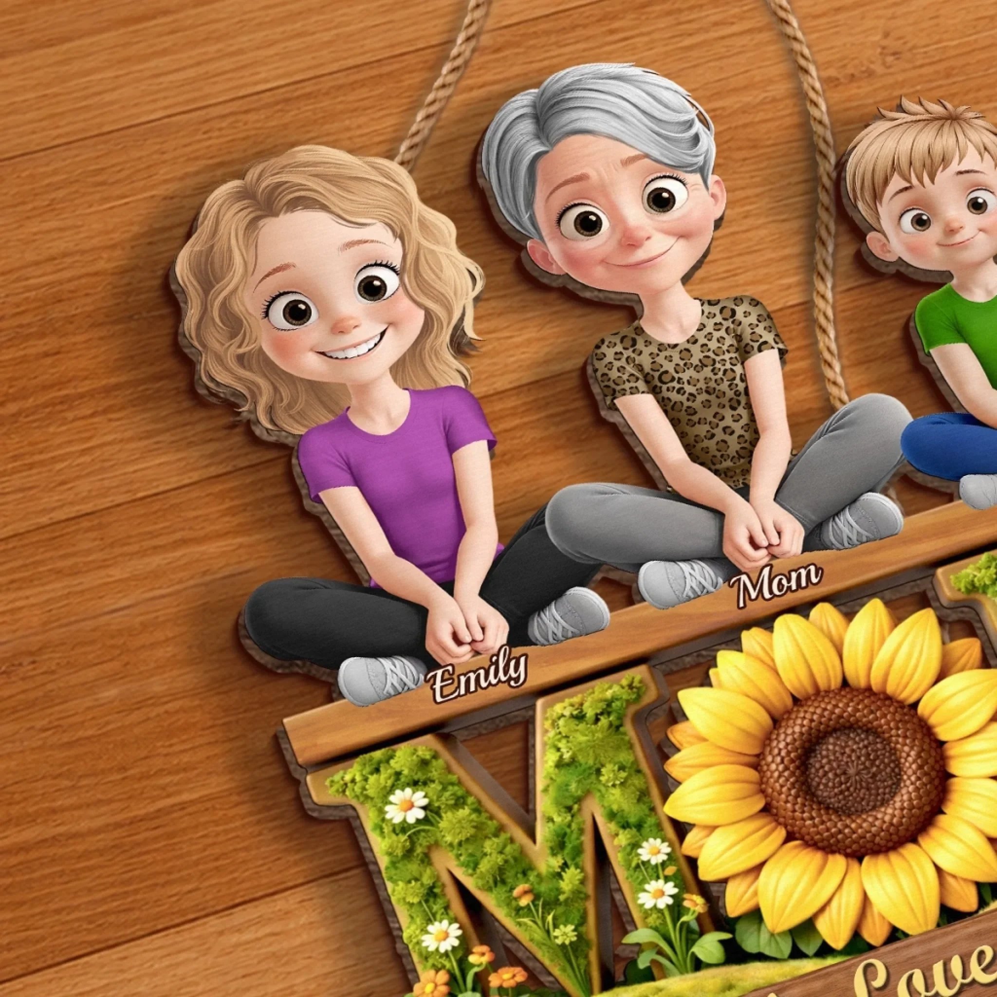 Custom Wood Sign - Personalized Mother's Day Birthday Gifts For Mom - Mom, Our Forever Sunshine Garden - Image 7