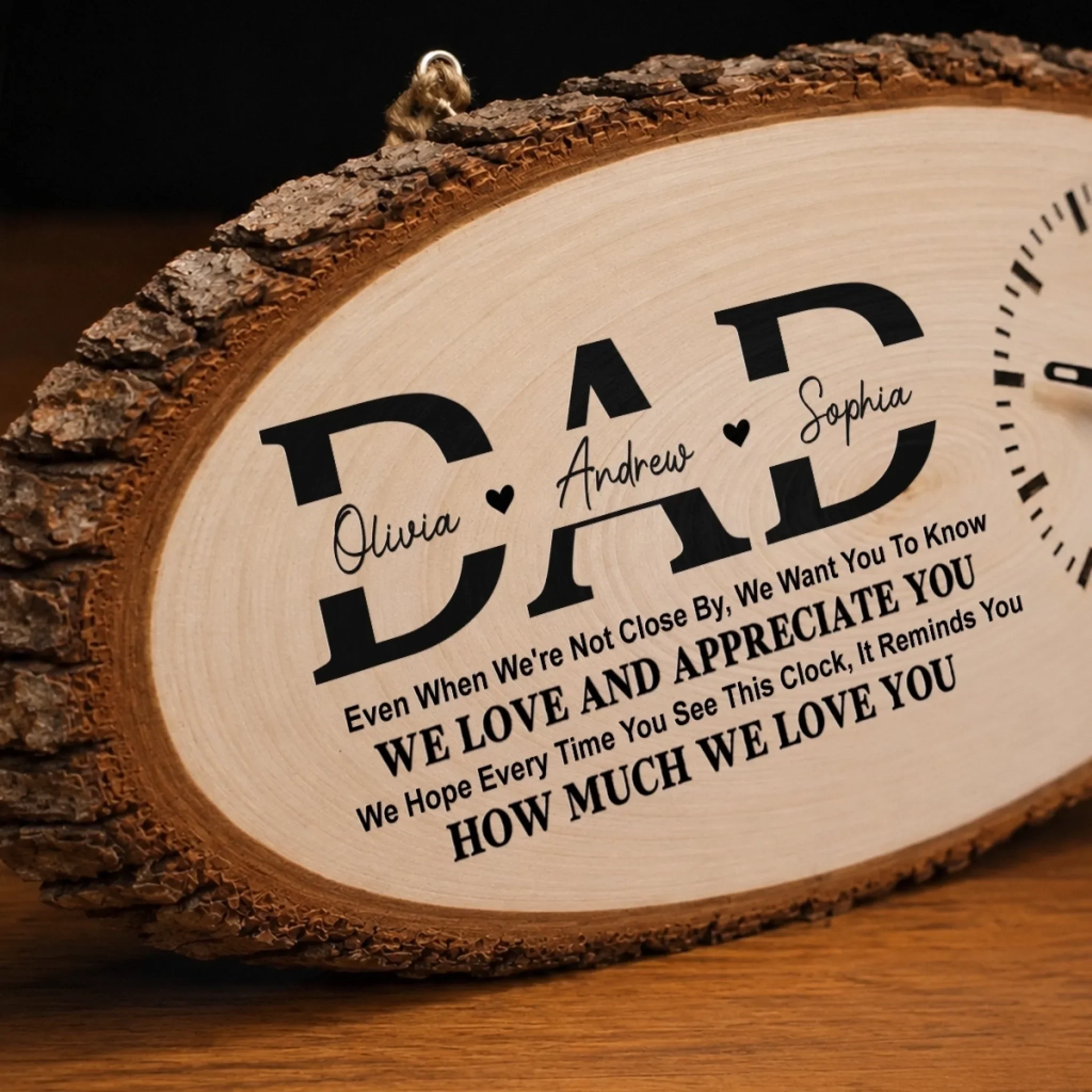 Custom Wooden Clock - Personalized Father's Day Birthday Gifts For Dad, Grandpa - Dad’s Love Never Fails - Image 5