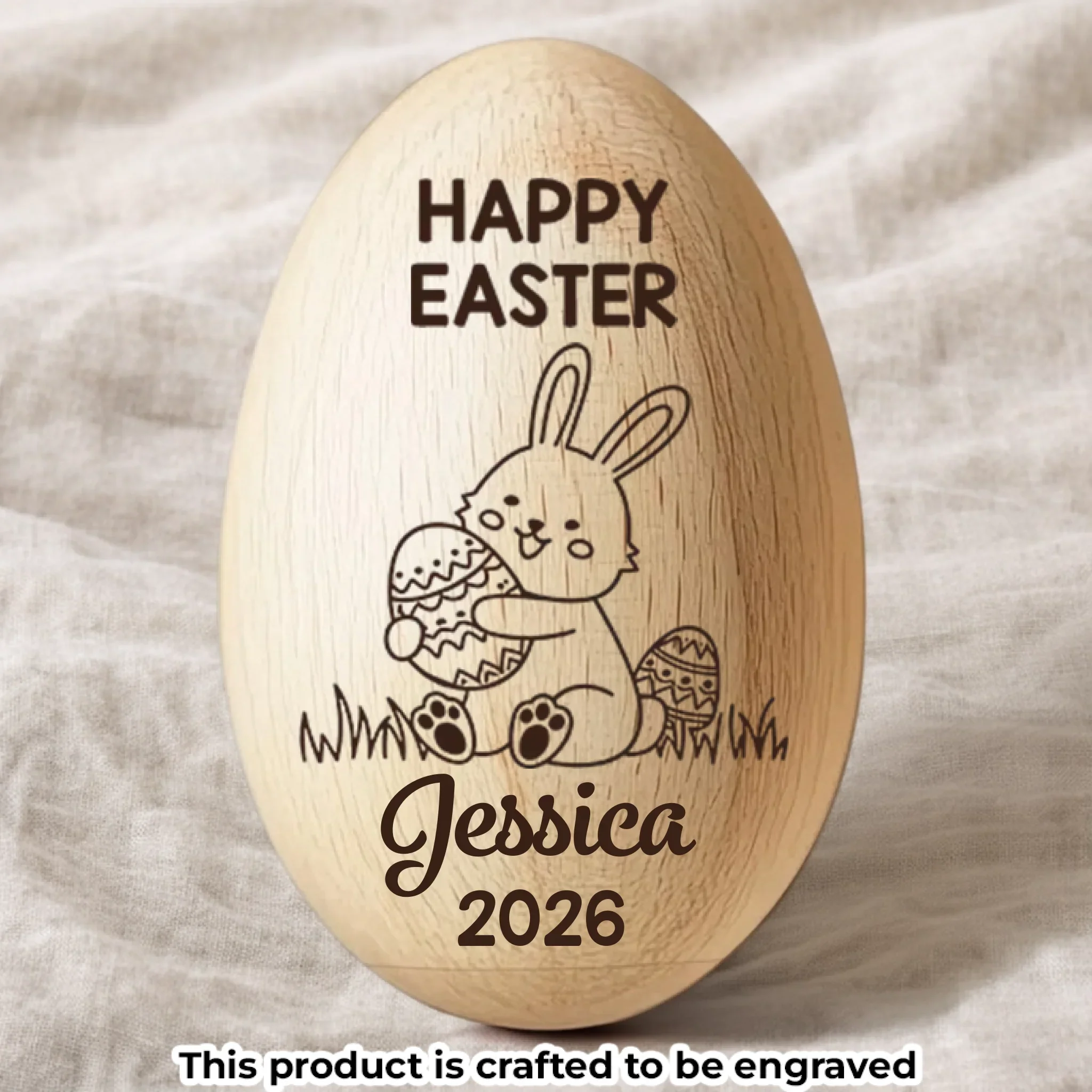 Custom Wooden Egg Shaker - Personalized Easter, Baby Shower, Gender Reveal Gifts For New Moms, New Dads, New Parents - Our Little Miracle Arrived - Image 2