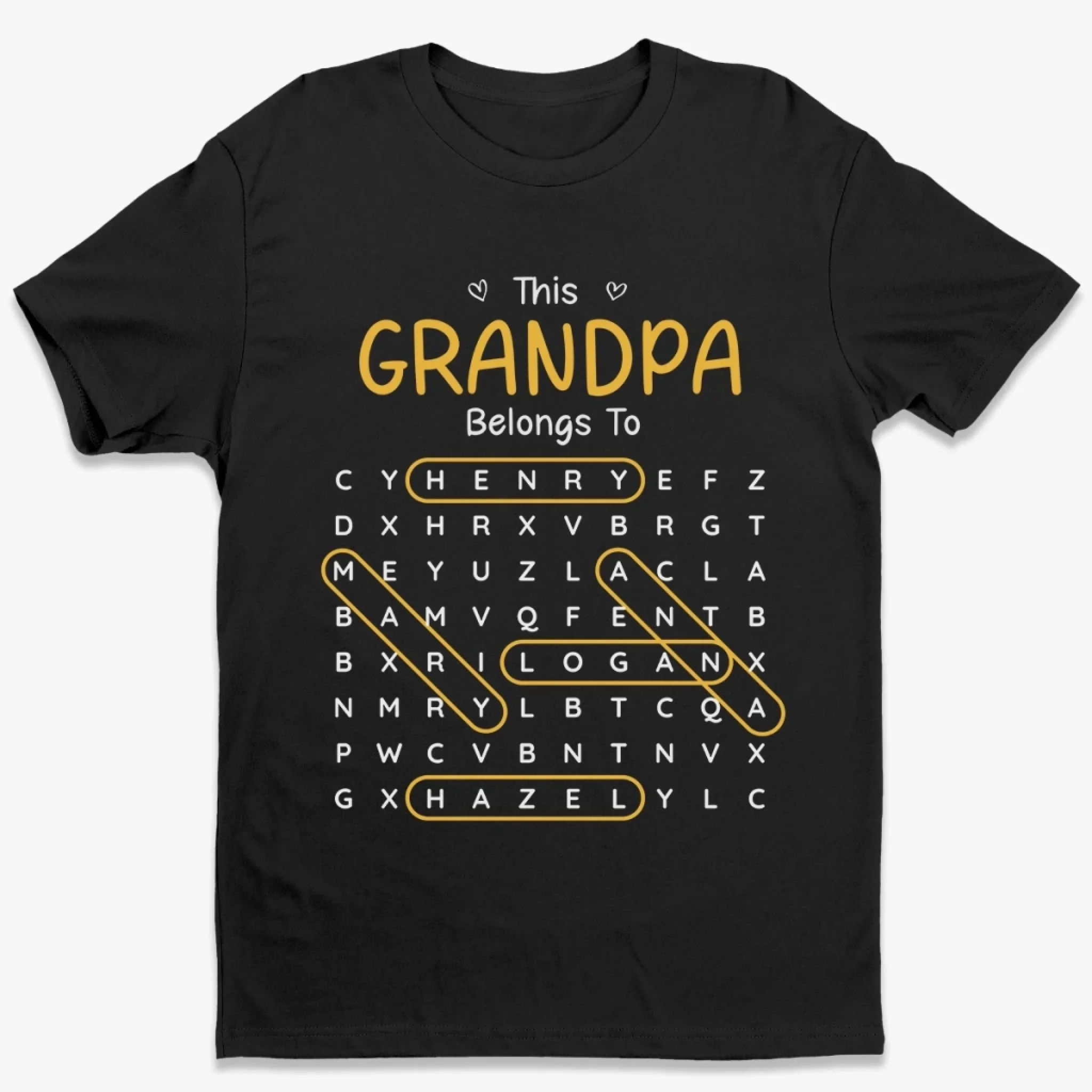 Custom Word Search Puzzle Unisex T-shirt, Premium T-shirt, Hoodie - Personalized Father's Day Birthday Gifts For Dad, Grandpa - Dad You Are Our Hero - Image 3