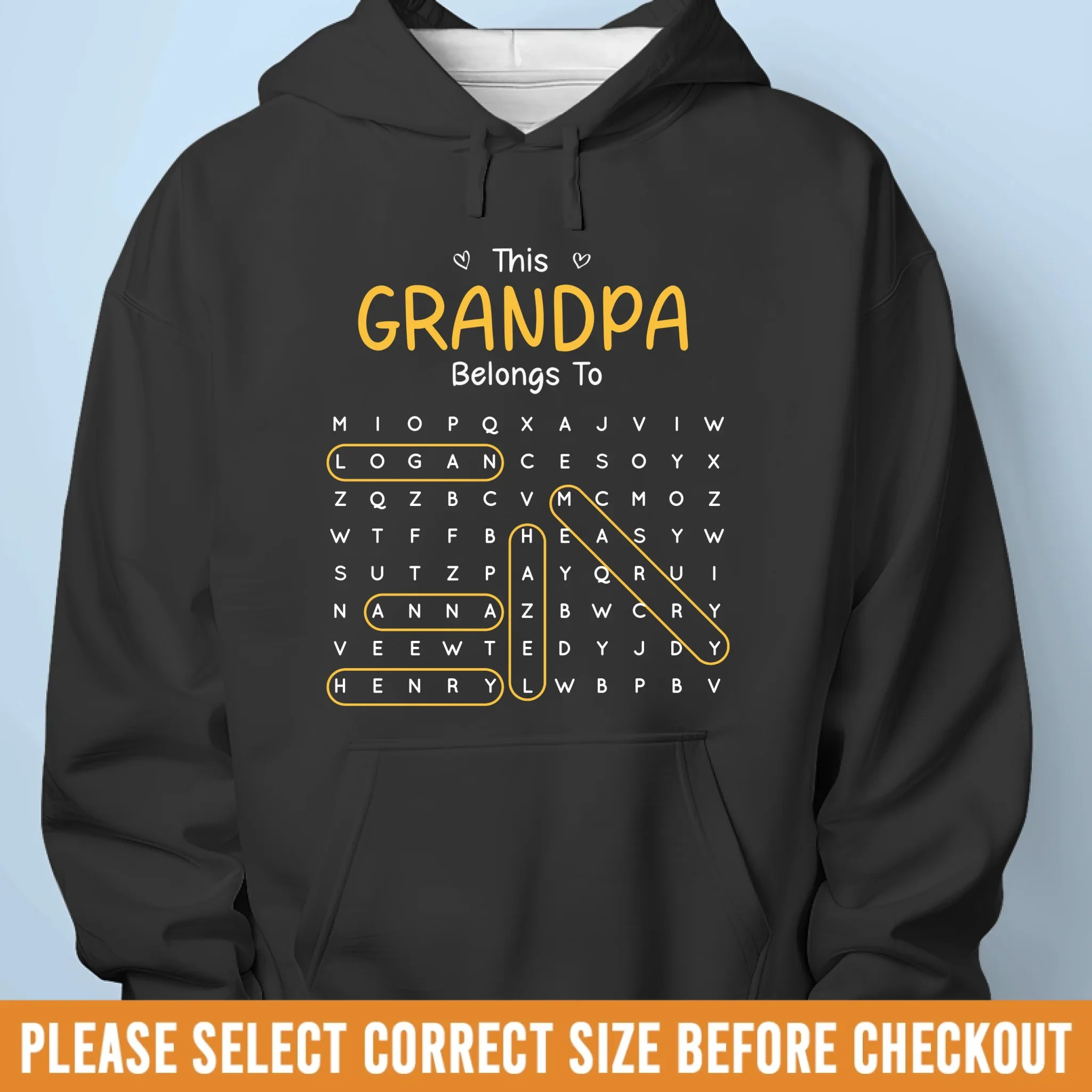 Custom Word Search Puzzle Unisex T-shirt, Premium T-shirt, Hoodie - Personalized Father's Day Birthday Gifts For Dad, Grandpa - Dad You Are Our Hero - Image 9