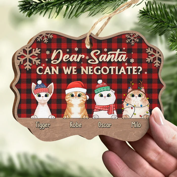 Dear Santa Define Naughty - Dog & Cat Personalized Custom Ornament - Wood Benelux Shaped - Christmas Gift For Pet Owners, Pet Lovers - Image 3