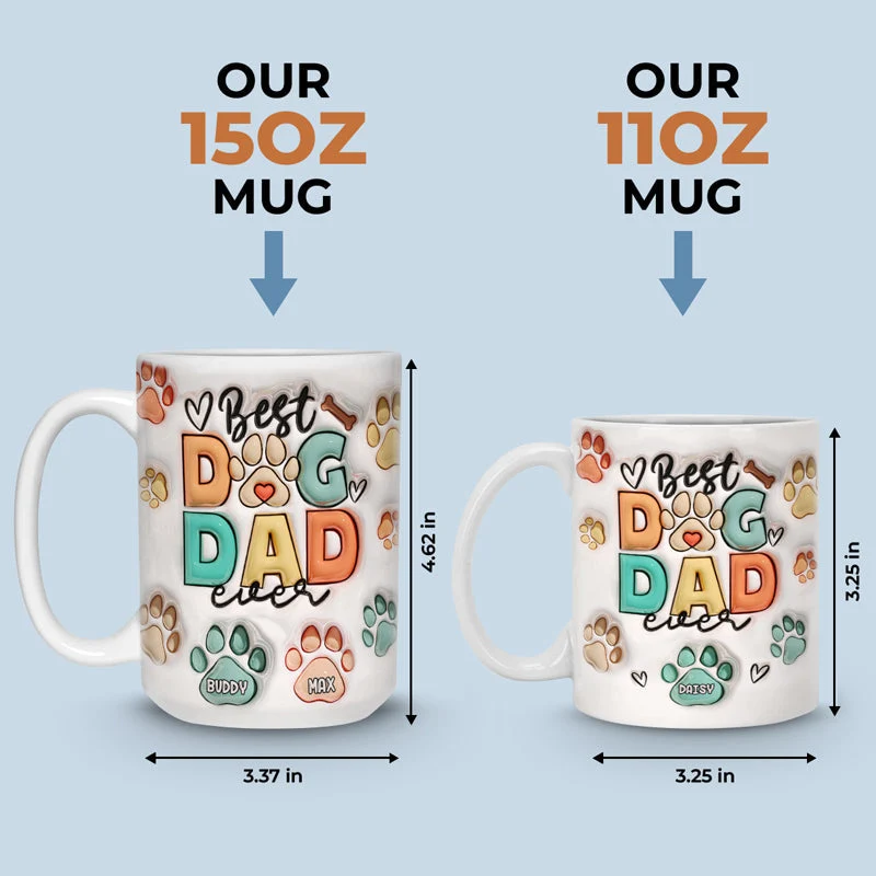 Dog Dad Eat Drink And Be Merry - Dog & Cat Personalized Custom 3D Inflated Effect Printed Mug - Christmas Gift For Pet Owners, Pet Lovers - Image 4