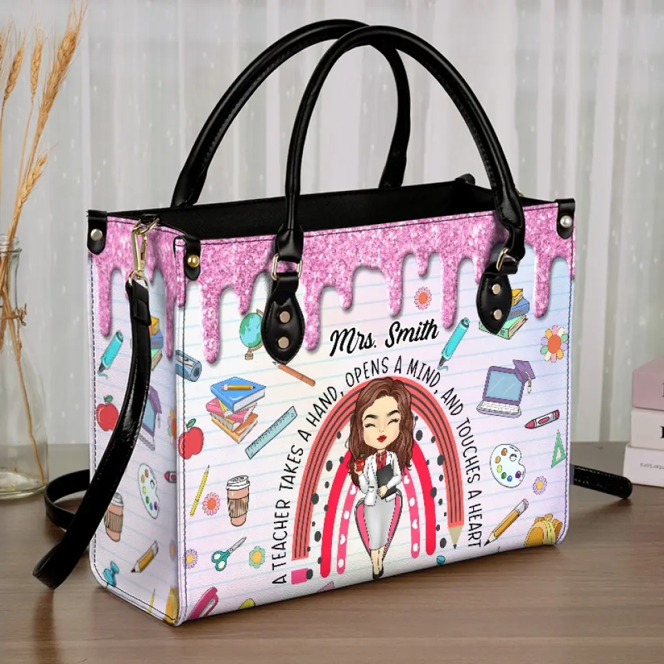 Don’t Let Your Dreams Be Dreams - Teacher Personalized Custom Leather Handbag - Gift For Teacher - Image 3