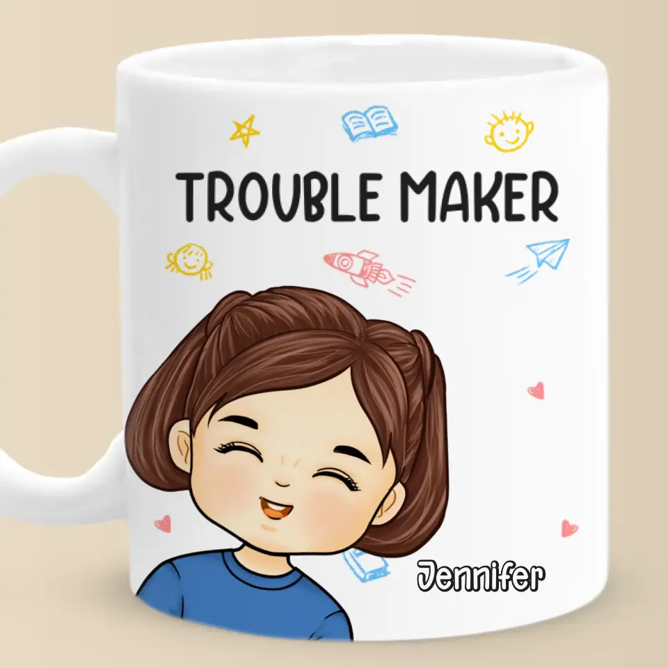 Double Trouble For The Parents - Family Personalized Custom Mug - Gift For Family Members - Image 2