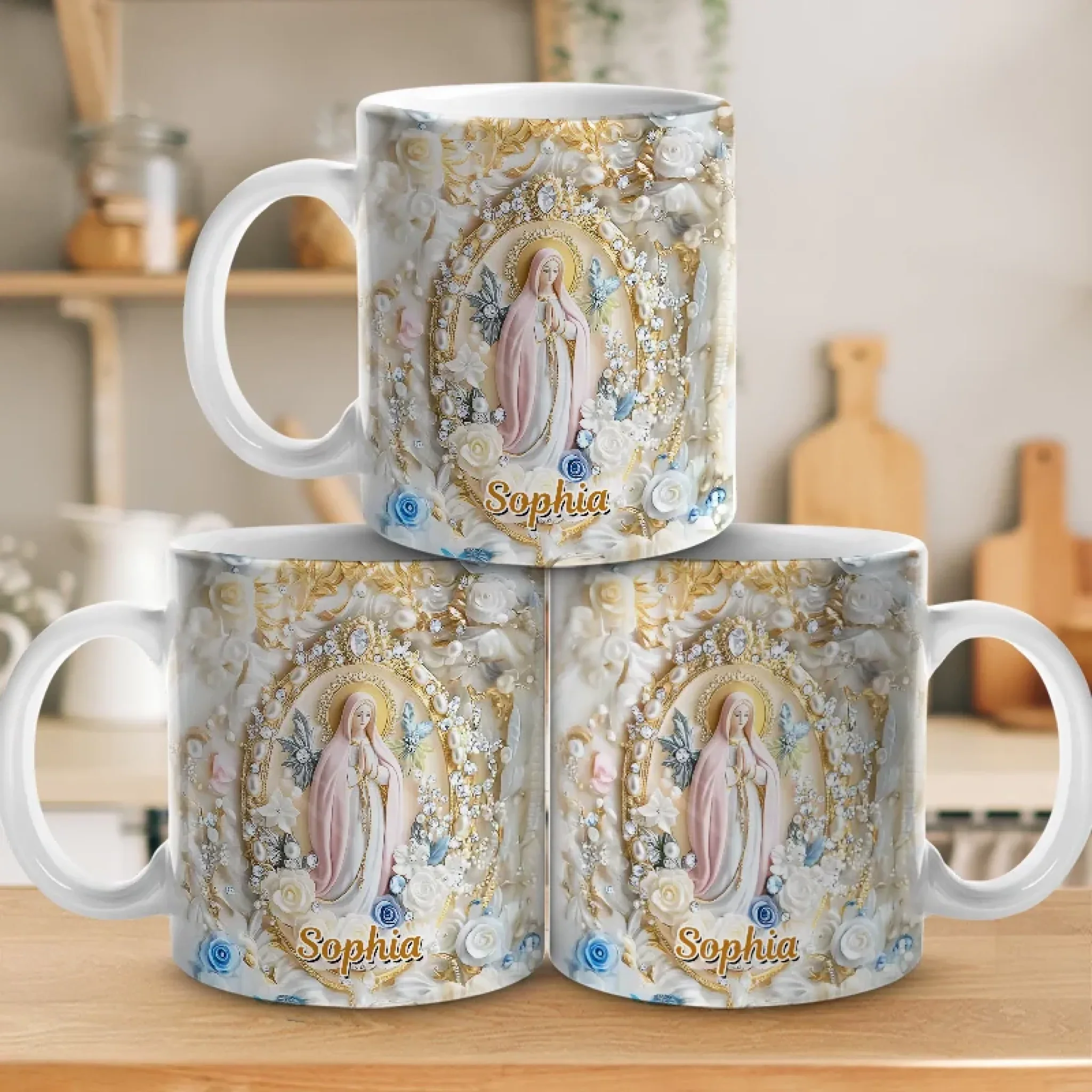 Faith And Love, Always - Family Personalized Custom 3D Inflated Effect Printed Mug - Gift For Yourself, Best Friends, Siblings, Family Members - Image 5