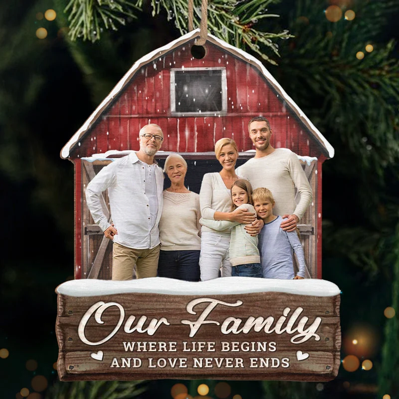 Family Custom Photo Enjoy The Christmas Season Together - Family Personalized Custom Ornament - Acrylic, Wood Custom Shaped - Christmas Gift For Family Members - Image 3
