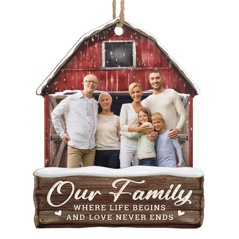 Family Custom Photo Enjoy The Christmas Season Together - Family Personalized Custom Ornament - Acrylic, Wood Custom Shaped - Christmas Gift For Family Members - Image 4