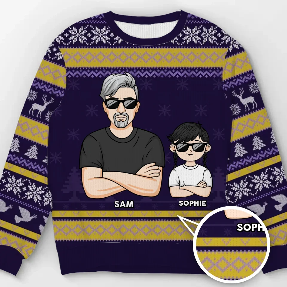 Family Forever - Family Personalized Custom Ugly Sweatshirt - Unisex Wool Jumper - Christmas Gift For Family Members - Image 2