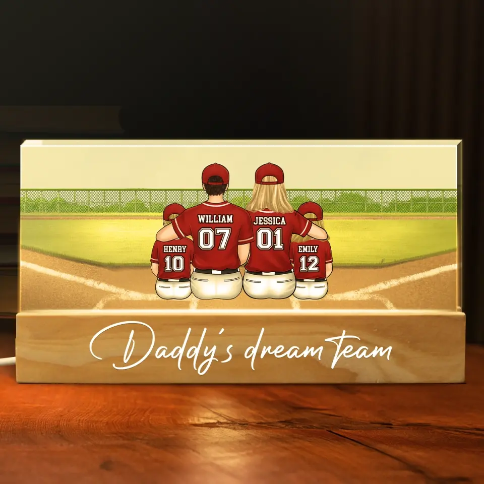 Family Is Anyone Who Loves You Unconditionally - Family Personalized Custom Acrylic Letters 3D LED Night Light - Gift For Family Members, Sport Lovers, Sport Players - Image 3