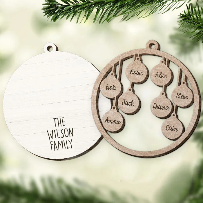 Family Is The Best Part Of Christmas - Personalized Custom Round Shaped 2 Layered Wood Christmas Ornament - Gift For Family Member, Christmas Gift - Image 3