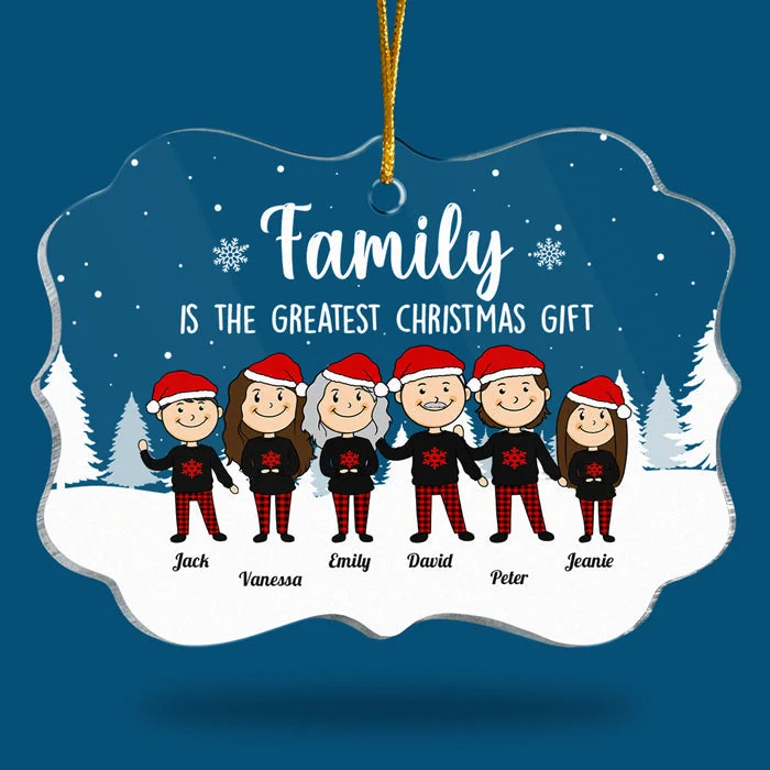Family Is The Best - Personalized Custom Benelux Shaped Acrylic Christmas Ornament - Gift For Family, Christmas Gift - Image 3