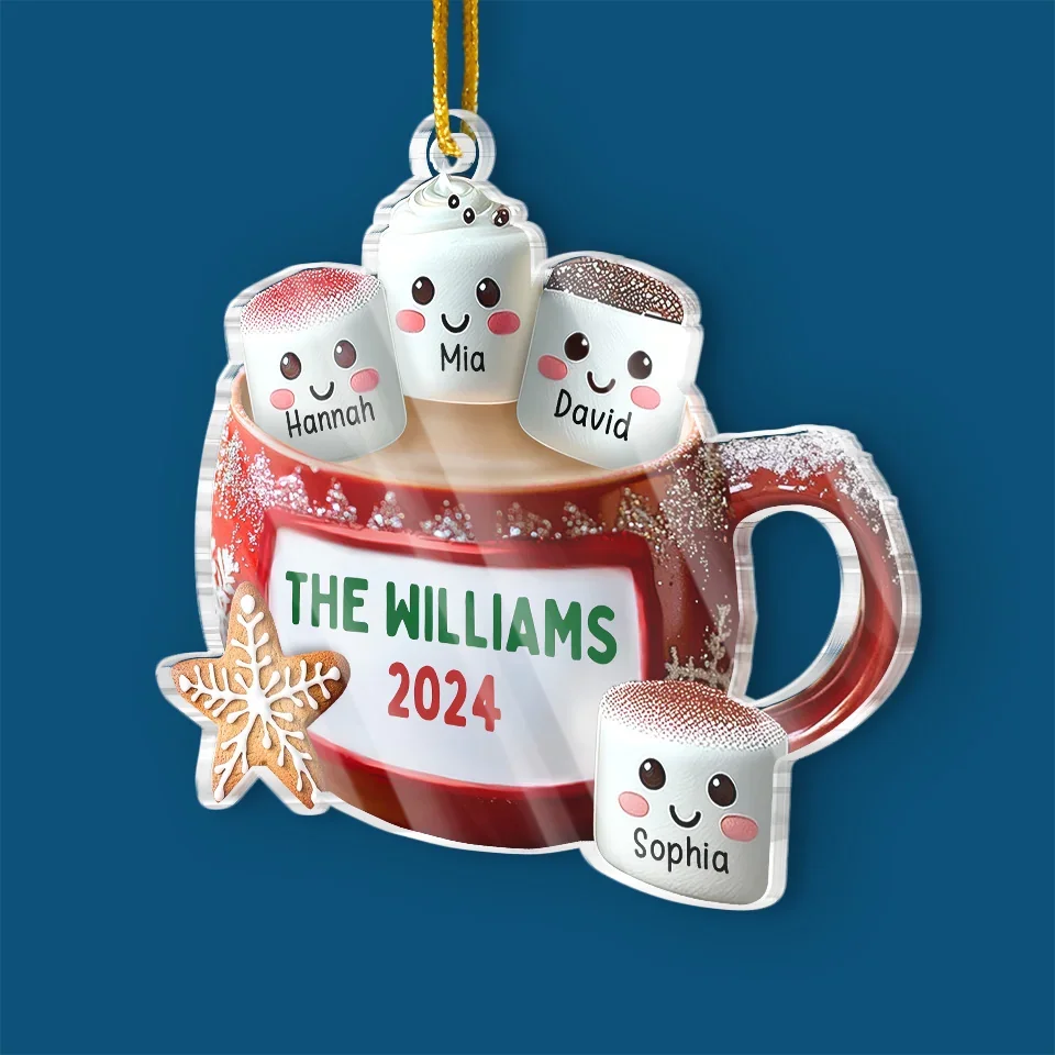Family Makes Holiday Memories Sweeter - Family Personalized Custom Ornament - Acrylic Custom Shaped - Christmas Gift For Family Members - Image 3