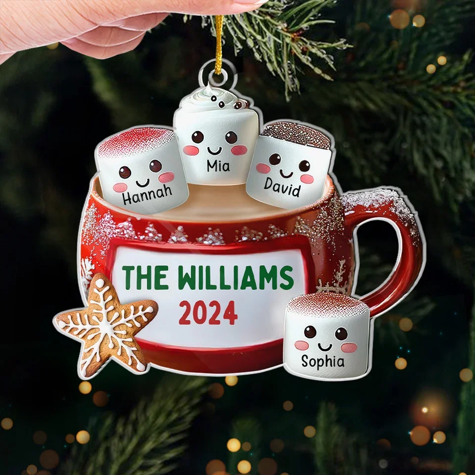 Family Makes Holiday Memories Sweeter - Family Personalized Custom Ornament - Acrylic Custom Shaped - Christmas Gift For Family Members - Image 4