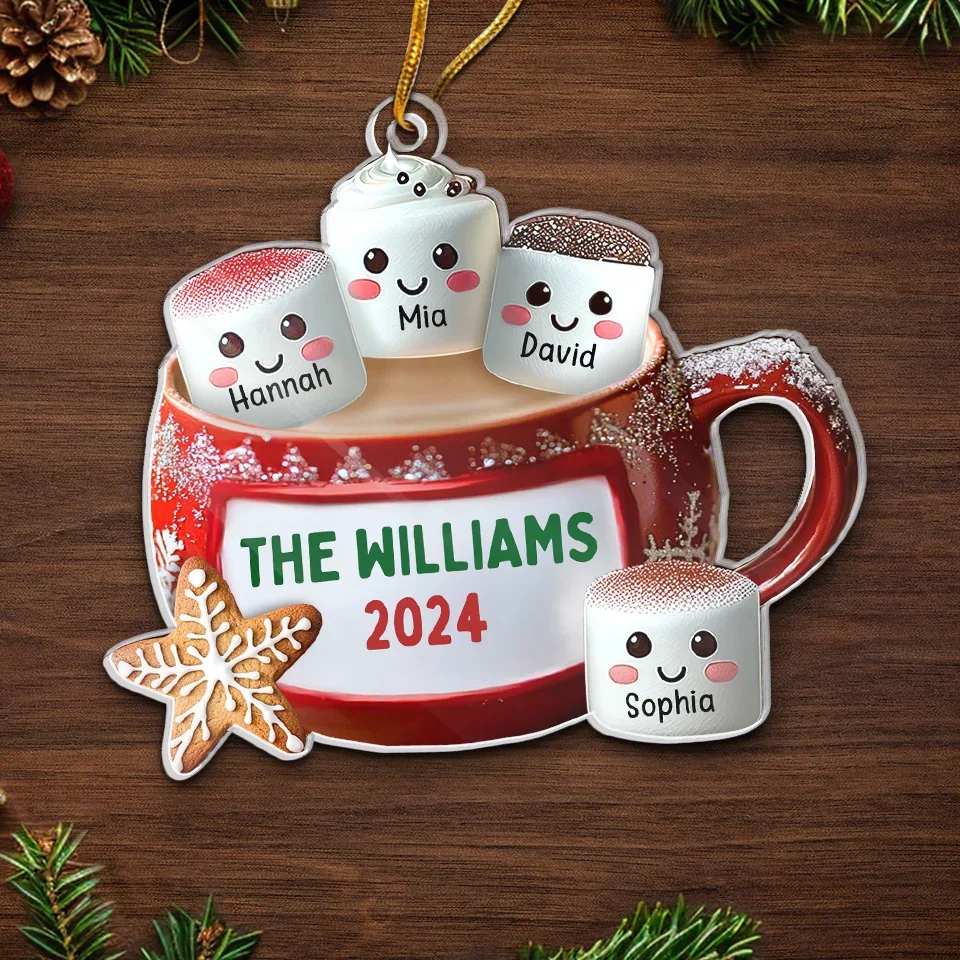 Family Makes Holiday Memories Sweeter - Family Personalized Custom Ornament - Acrylic Custom Shaped - Christmas Gift For Family Members - Image 5