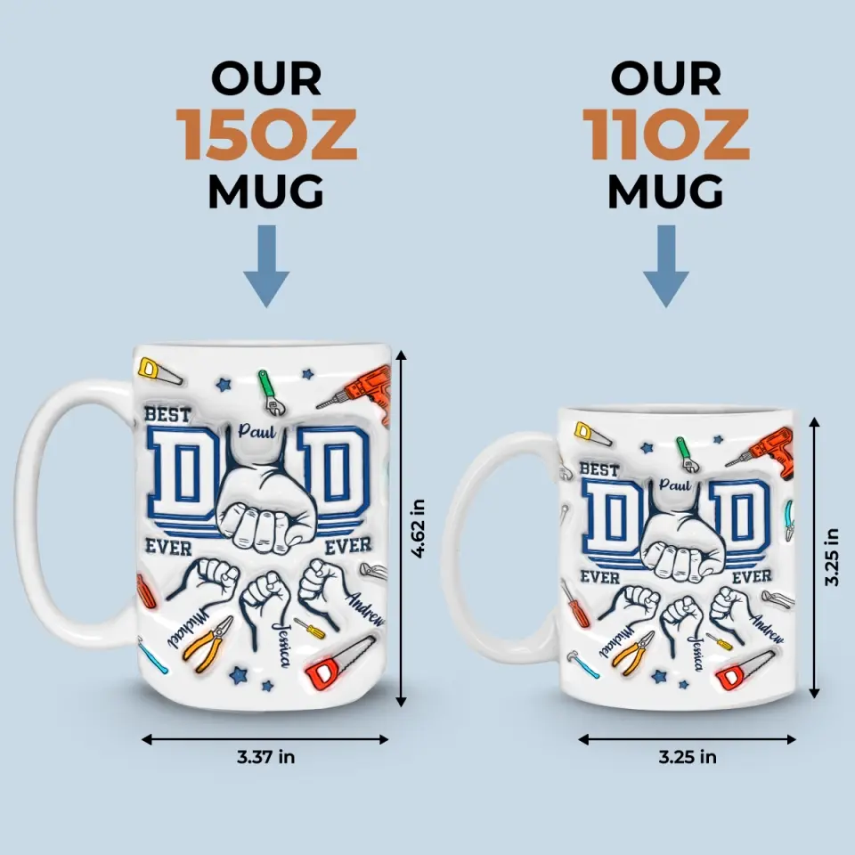 Fathers Just Have A Way Of Putting Everything Together - Family Personalized Custom 3D Inflated Effect Printed Mug - Father's Day, Gift For Dad, Grandpa - Image 5