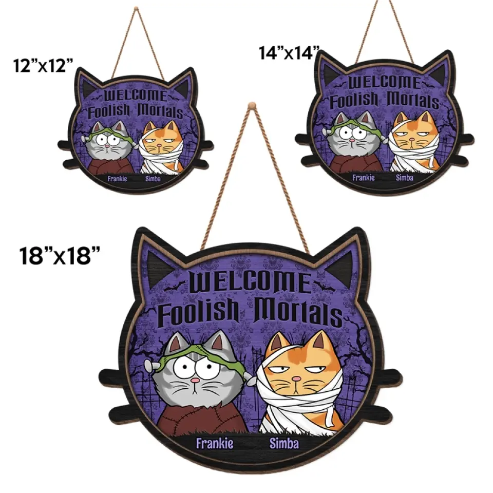 Feline The Halloween Spirit - Cat Personalized Custom Home Decor Wood Sign - Halloween Gift, House Warming Gift For Pet Owners, Pet Lovers - Image 5