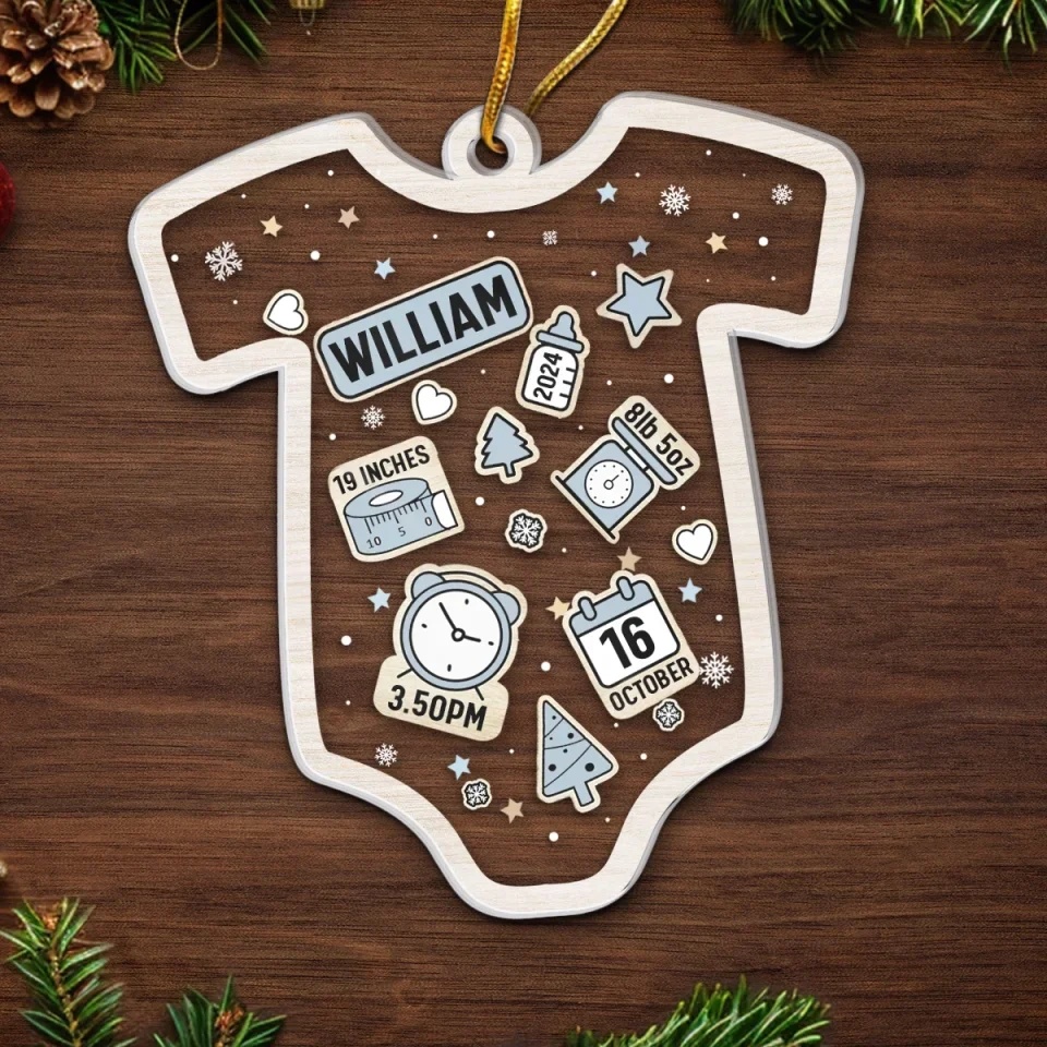 First Christmas Snuggles, First Christmas Giggles! - Family Personalized Custom Ornament - Acrylic Custom Shaped - Christmas Gift For Baby Kids, Newborn Baby - Image 5