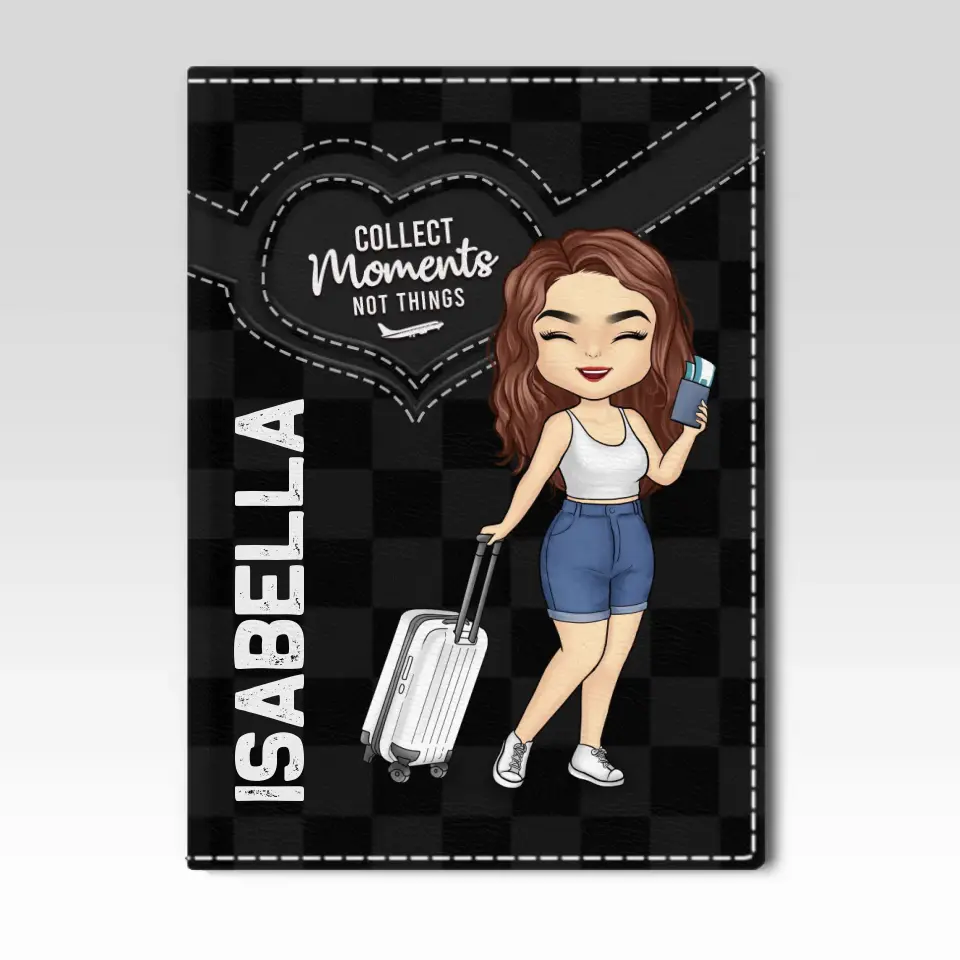 Followed My Heart, Ended Up In The Airplane - Travel Personalized Custom Passport Cover, Passport Holder - Holiday Vacation Gift, Gift For Adventure Travel Lovers - Image 2