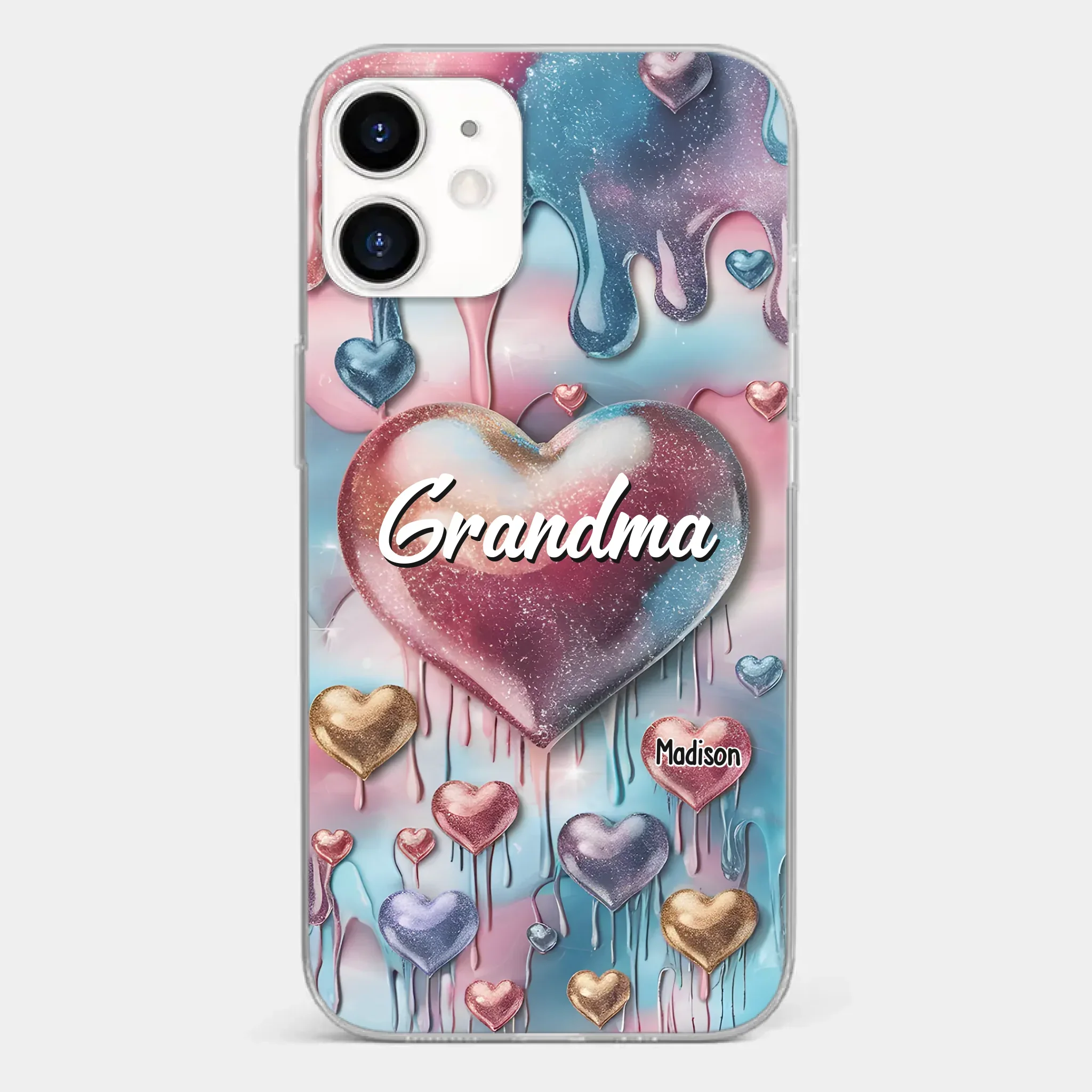 Forever In Grandmother's Heart - Family Personalized Custom 3D Inflated Effect Printed Clear Phone Case - Gift For Mom, Grandma - Image 10