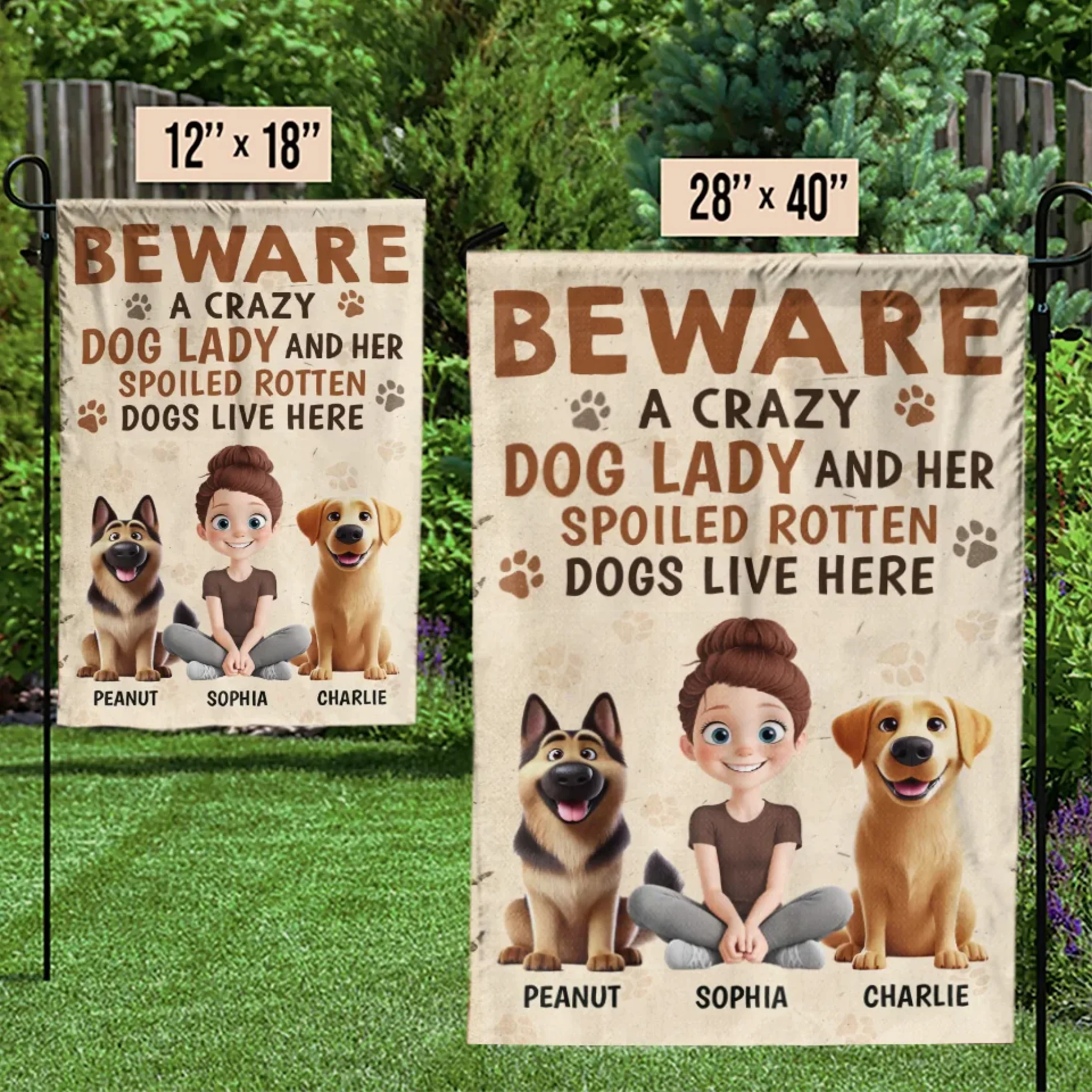 Furry Friends, Endless Love - Dog Personalized Custom Flag - Gift For Pet Owners, Pet Lovers - Image 3