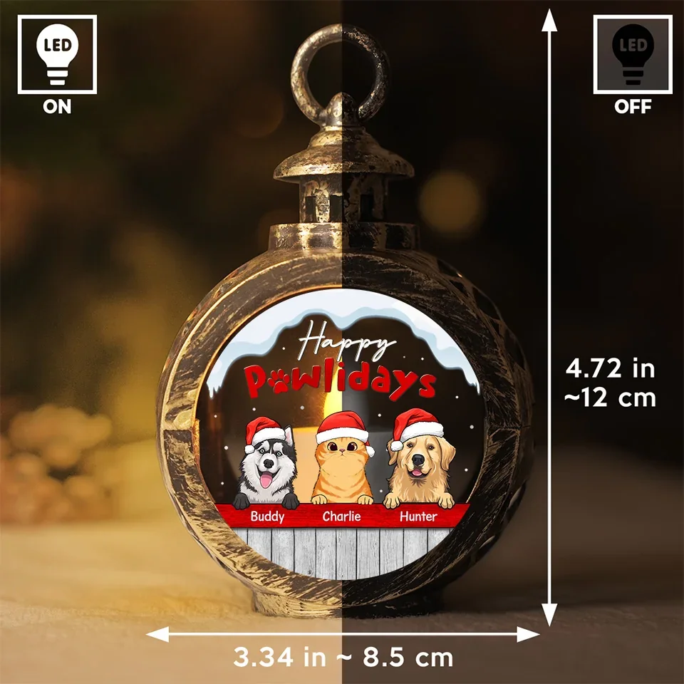Furry Holiday Wishes - Dog & Cat Personalized Custom Candlelight Lantern Ornament - Christmas Gift For Pet Owners, Pet Lovers - Image 6