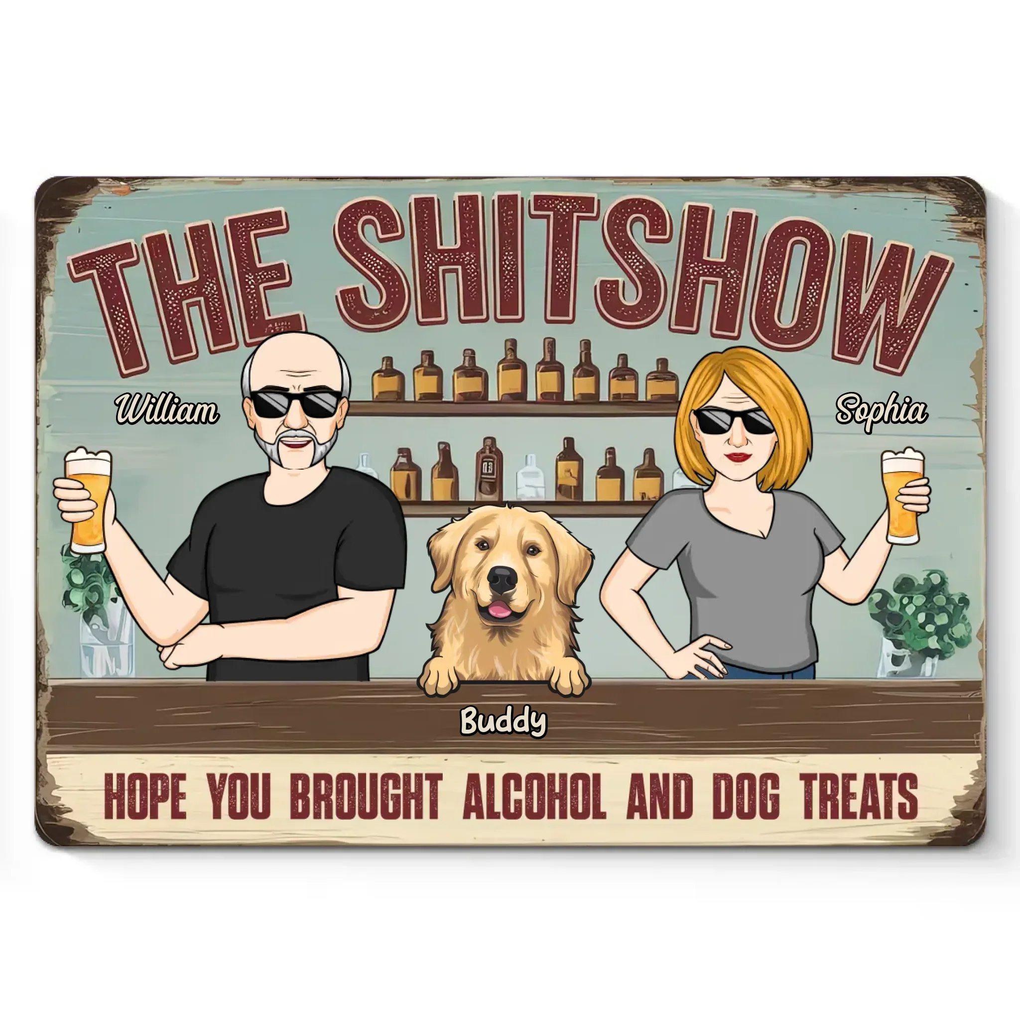 Give Me Some Drink And Dog Treats - Dog Personalized Custom Home Decor Metal Sign - House Warming Gift For Pet Owners, Pet Lovers - Image 2