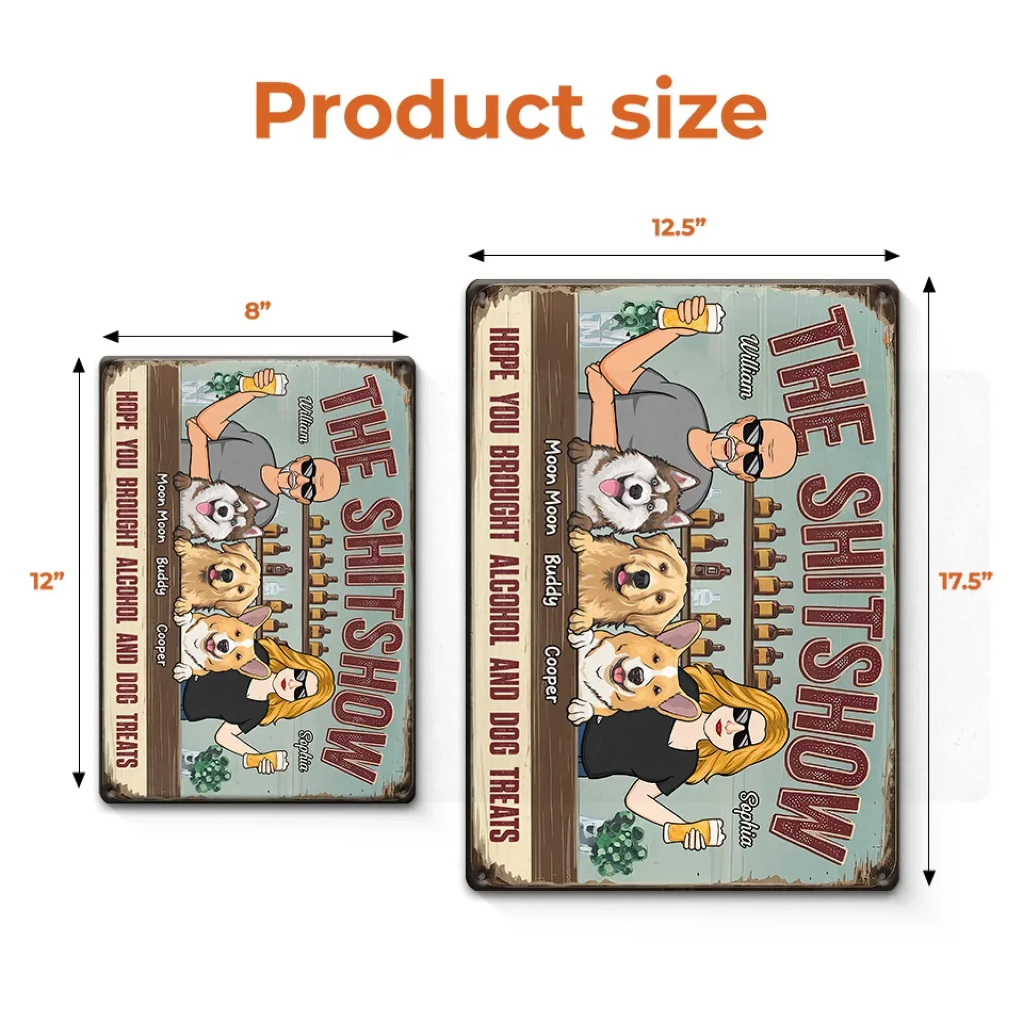 Give Me Some Drink And Dog Treats - Dog Personalized Custom Home Decor Metal Sign - House Warming Gift For Pet Owners, Pet Lovers - Image 5