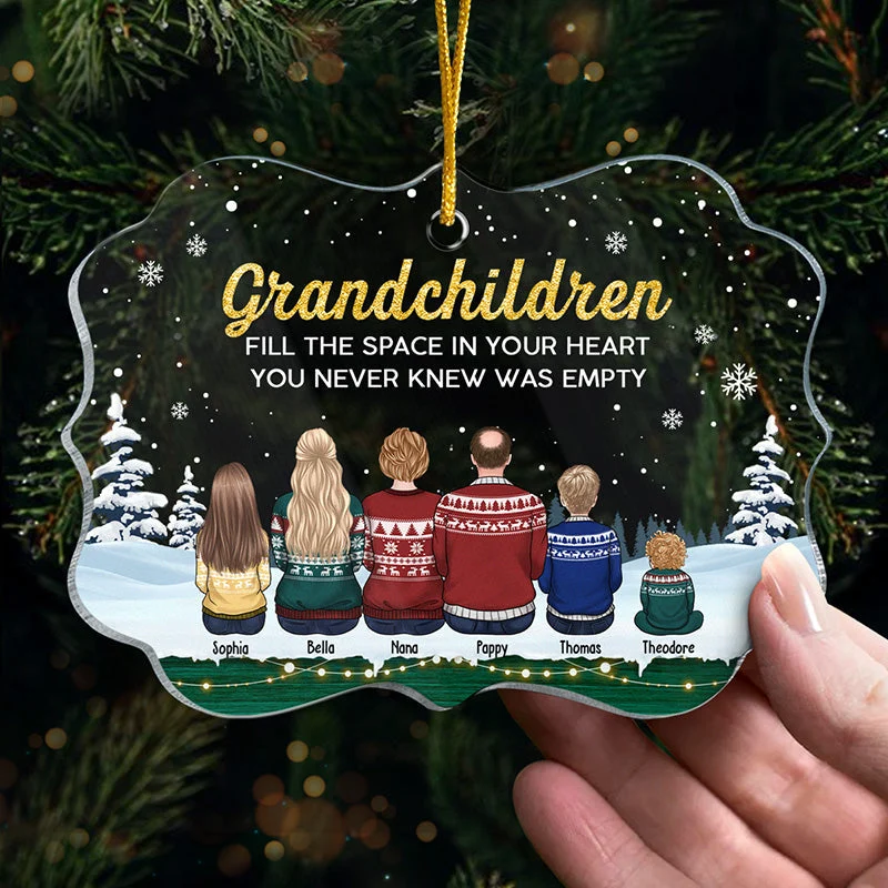 Grandchildren Fill The Space In Your Heart - Family Personalized Custom Ornament - Acrylic Benelux Shaped - Christmas Gift For Family Members - Image 4
