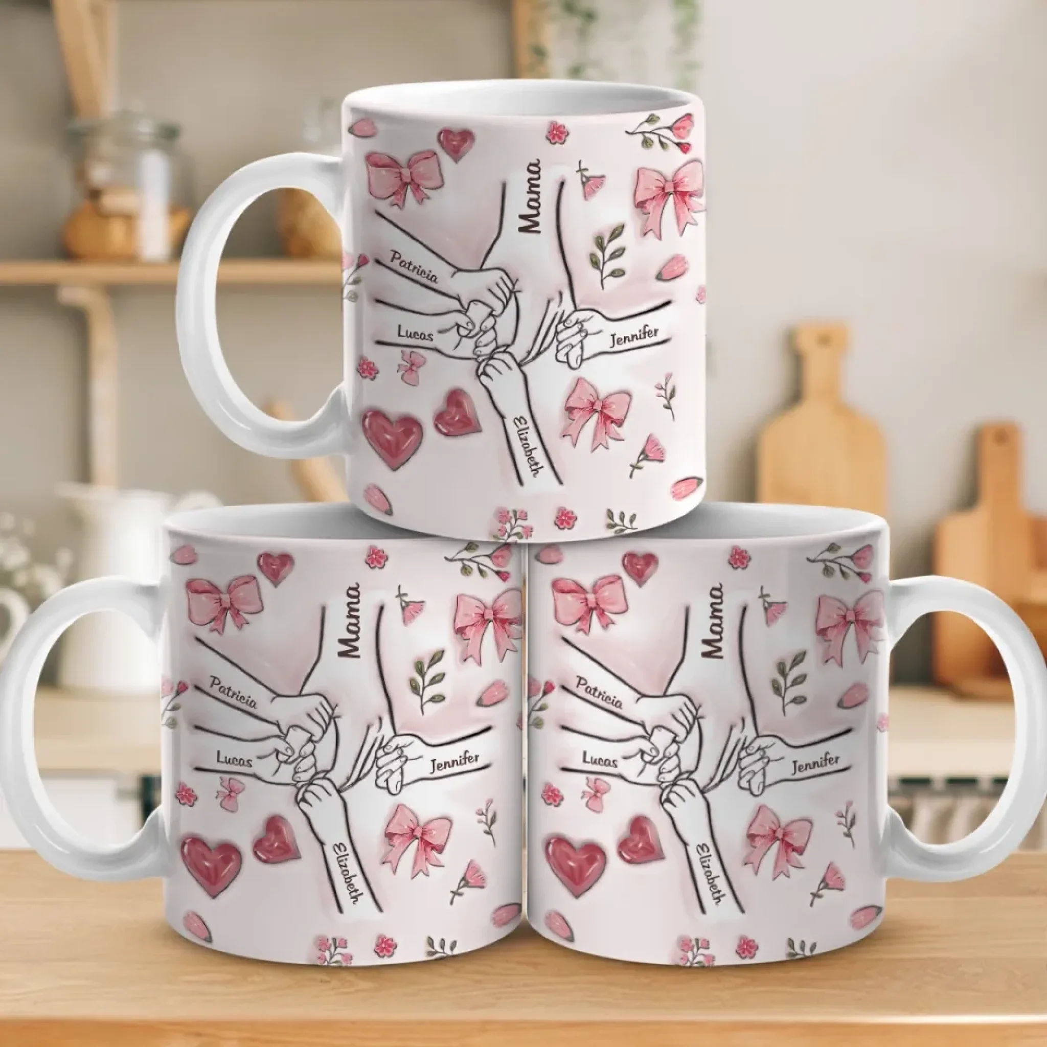 Grandma Is The Heart Of The Family - Family Personalized Custom 3D Inflated Effect Printed Mug - Mother's Day, Gift For Mom, Grandma - Image 5