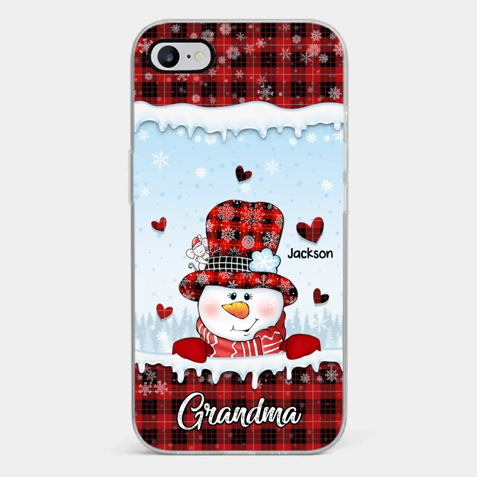 Grandmas Are Snowmen With Hearts That Never Melt - Family Personalized Custom Clear Phone Case - Christmas Gift For Grandma - Image 24