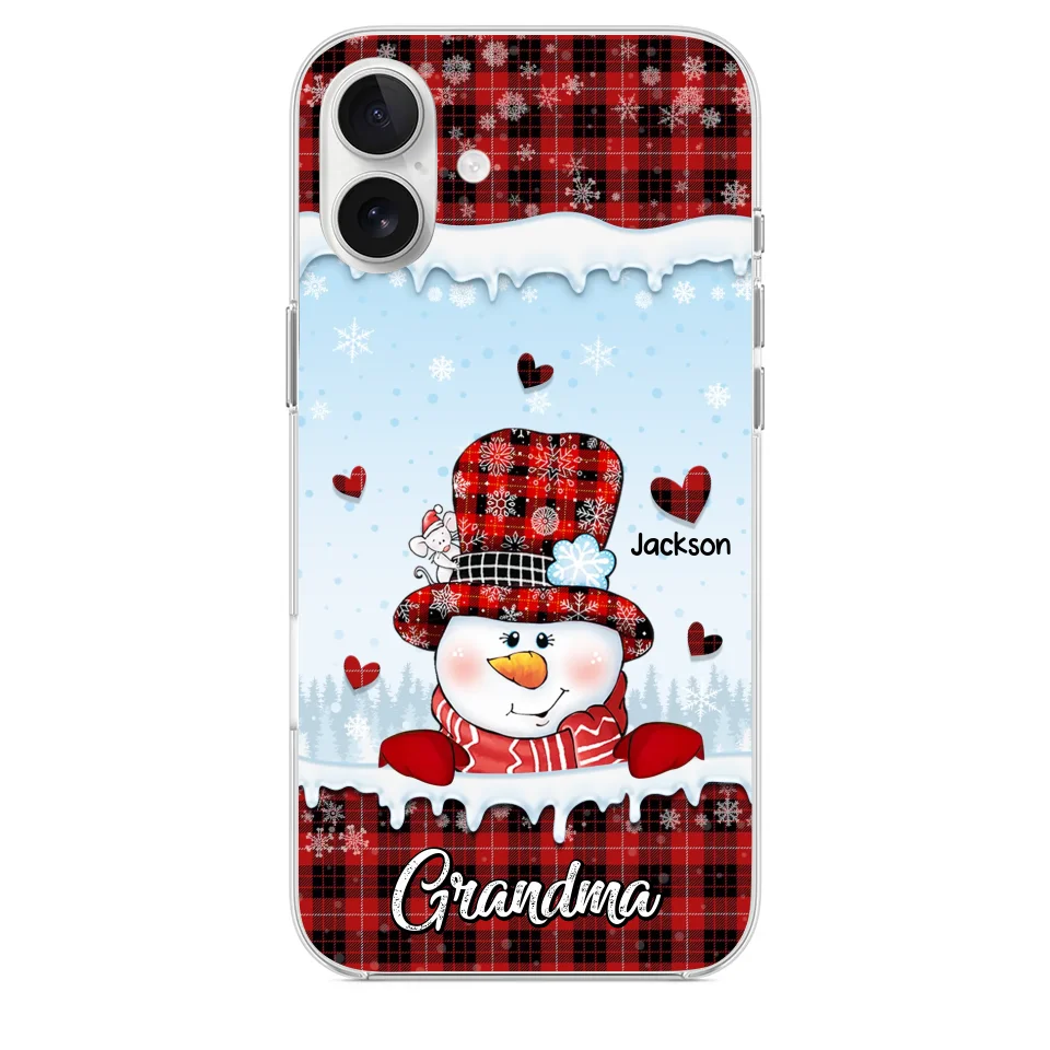 Grandmas Are Snowmen With Hearts That Never Melt - Family Personalized Custom Clear Phone Case - Christmas Gift For Grandma - Image 33