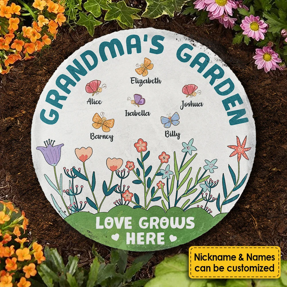 Grandma's Garden Where Love Grows - Personalized Garden Stone - Gift For Grandma, Grandparents - Image 3