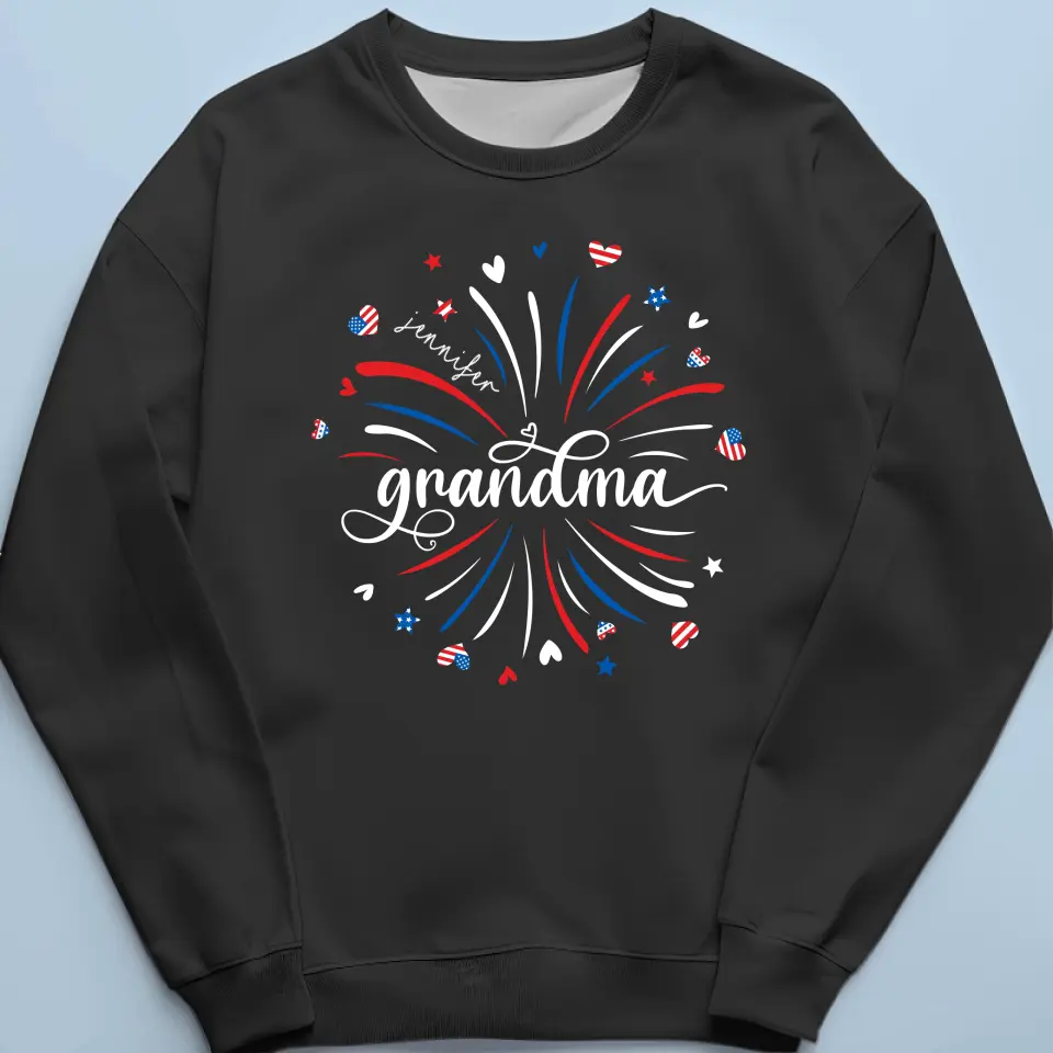 Grandma's Little Sweethearts - Family Personalized Custom Unisex T-shirt, Hoodie, Sweatshirt - Mother's Day, 4th of July, Gift For Mom, Grandma - Image 6