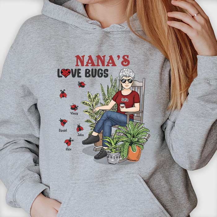 Grandma's Love Bugs - Personalized Unisex T-shirt, Hoodie, Sweatshirt - Gift For Grandma, Grandparents - Image 2