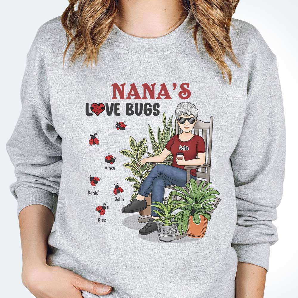Grandma's Love Bugs - Personalized Unisex T-shirt, Hoodie, Sweatshirt - Gift For Grandma, Grandparents - Image 3