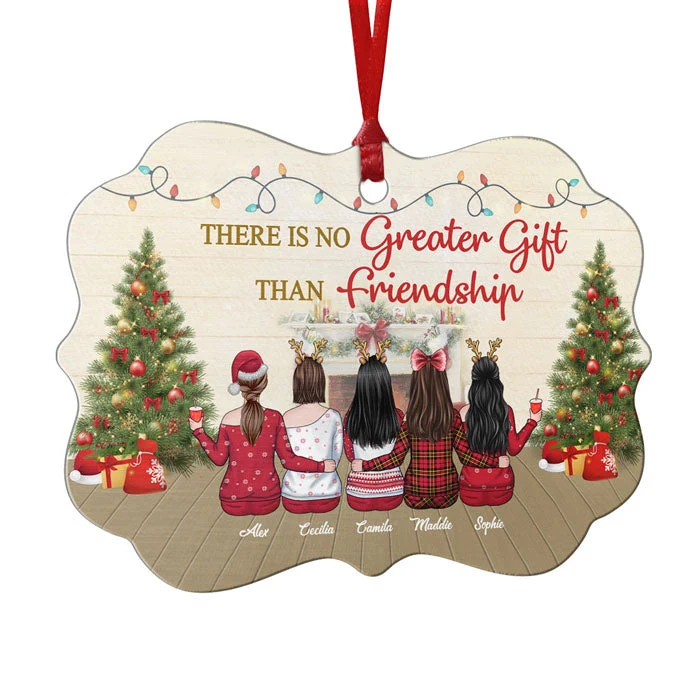 Here‚s To Another Year Of Bonding Over Alcohol - Personalized Custom Benelux Shaped Wood/Aluminum Christmas Ornament - Gift For Bestie, Best Friend, Sister, Birthday Gift For Bestie And Friend, Christmas New Arrival Gift - Image 6