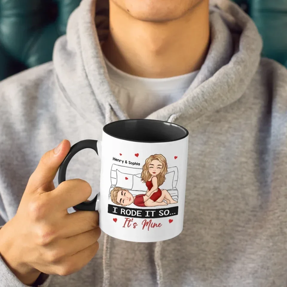 Here With Me - Couple Personalized Custom Accent Mug - Gift For Husband Wife, Anniversary - Image 3
