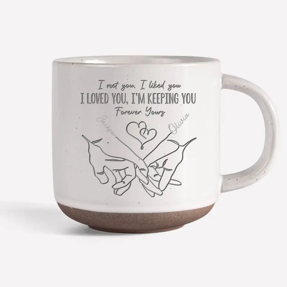 Hold My Hand - Couple Personalized Custom Pottery Mug - Gift For Husband Wife, Anniversary - Image 7