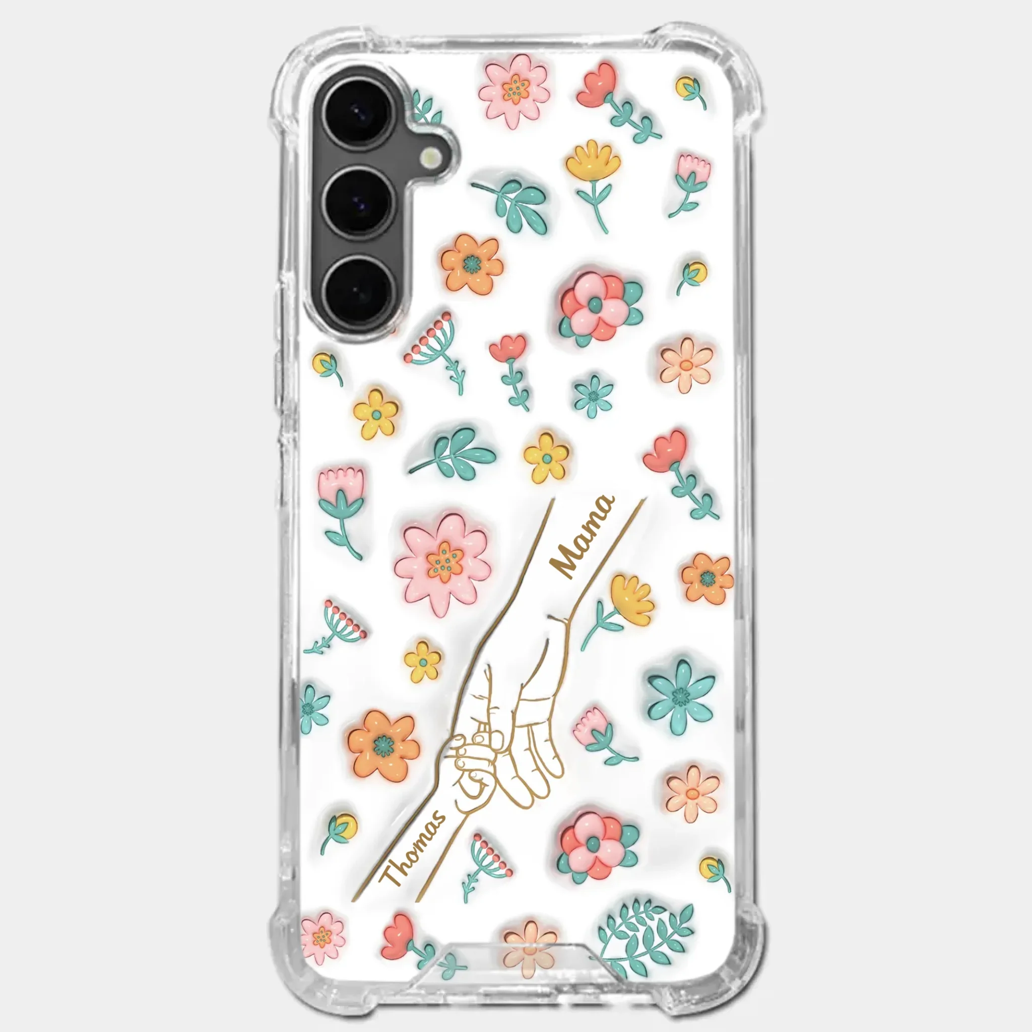 Holding Love Always - Family Personalized Custom 3D Inflated Effect Printed Clear Phone Case - Gift For Mom, Grandma - Image 35