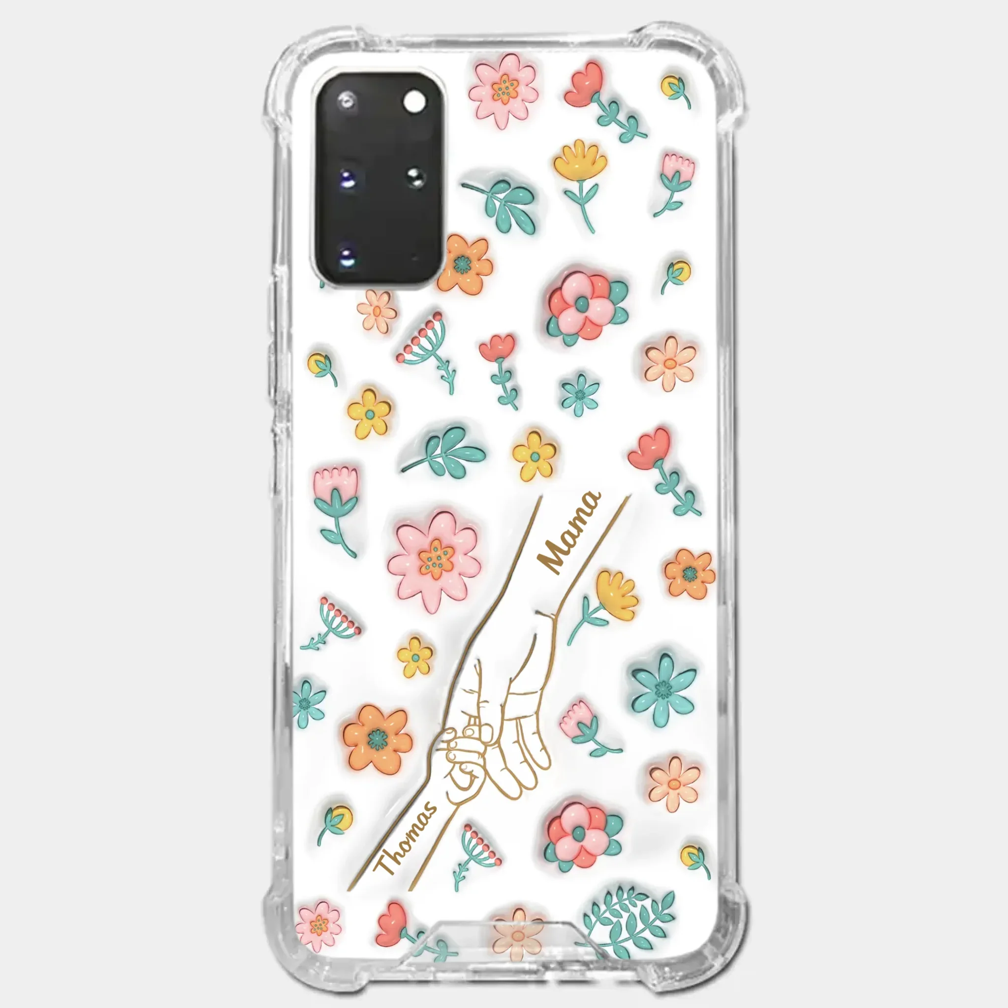 Holding Love Always - Family Personalized Custom 3D Inflated Effect Printed Clear Phone Case - Gift For Mom, Grandma - Image 39