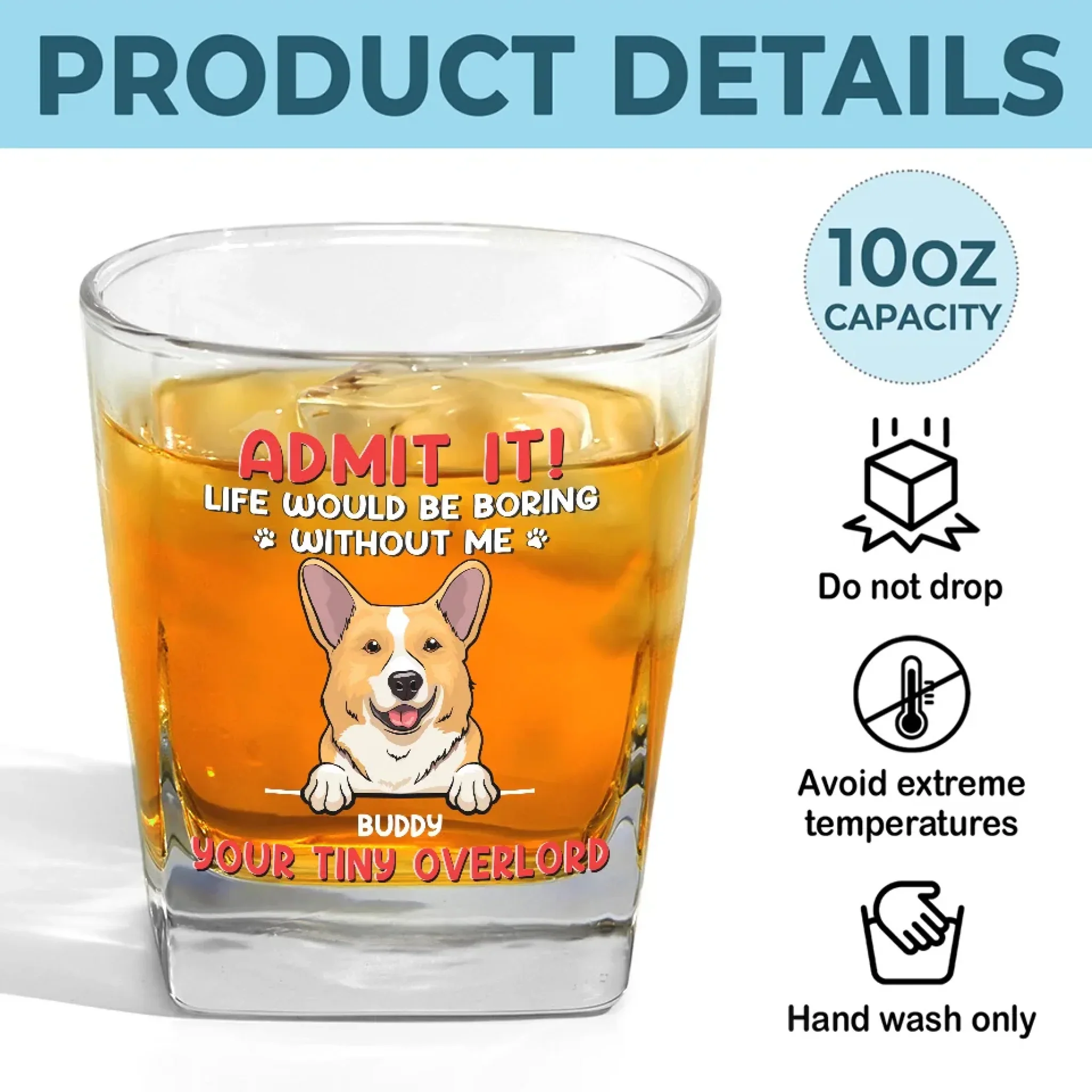 I Know Life Wouldn't Be Easy Without Me - Dog Personalized Custom Square Whiskey Glass - Gift For Pet Owners, Pet Lovers - Image 5