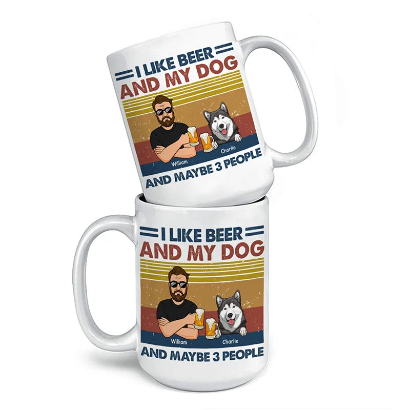 I Like Beer And My Dog - Dog Personalized Custom Mug - Gift For Pet Owners, Pet Lovers - Image 3