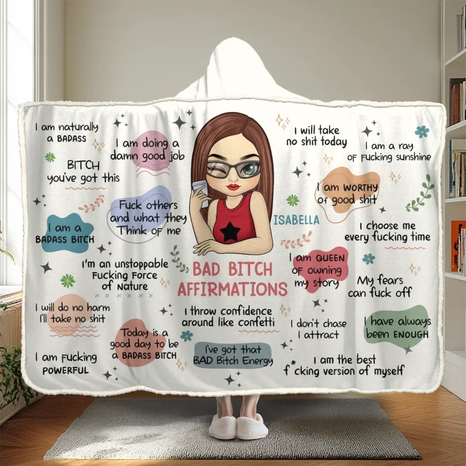 I Throw Confidence Around Like Confetti - Affirmation Personalized Custom Snuggle Blanket, Hoodie Blanket - Gift For Yourself - Image 2