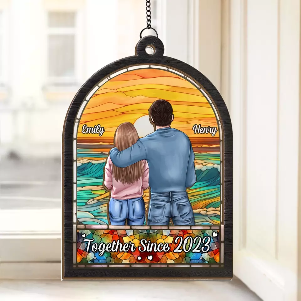 I'll Stop The World And Melt With You - Couple Personalized Window Hanging Suncatcher - Gift For Husband Wife, Anniversary - Image 3