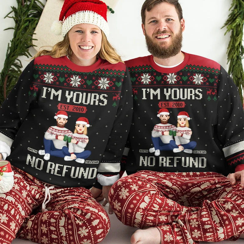 I'm Wearing The Smile You Gave Me - Couple Personalized Custom Ugly Sweatshirt - Unisex Wool Jumper - Christmas Gift For Husband Wife, Anniversary - Image 3
