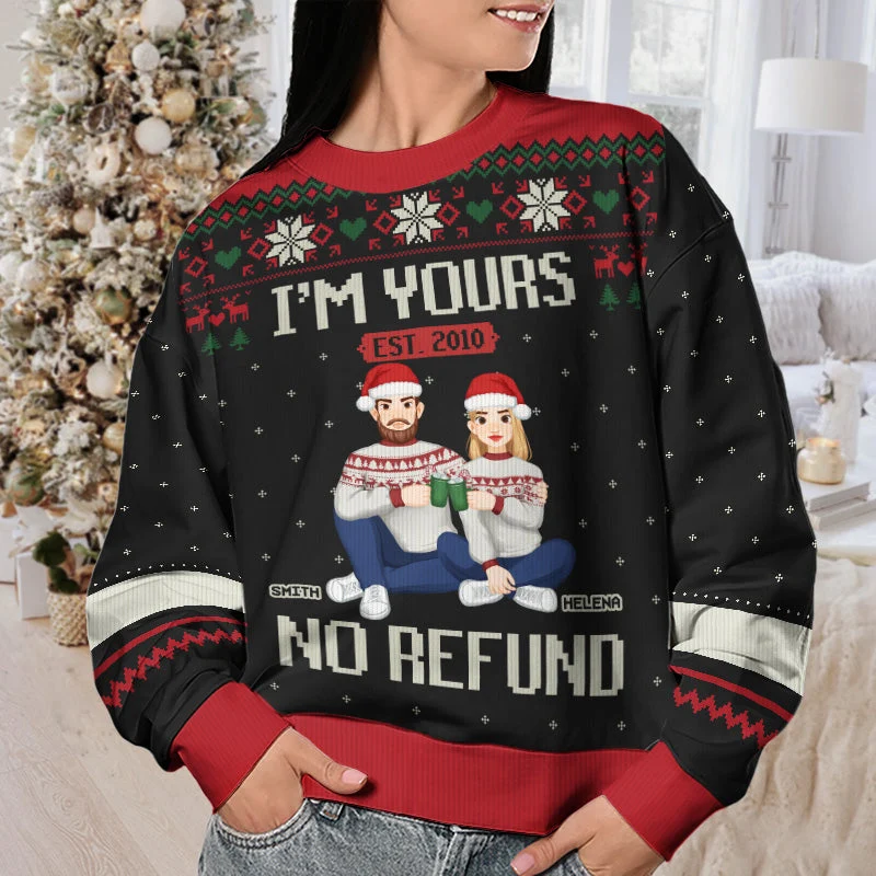 I'm Wearing The Smile You Gave Me - Couple Personalized Custom Ugly Sweatshirt - Unisex Wool Jumper - Christmas Gift For Husband Wife, Anniversary - Image 5