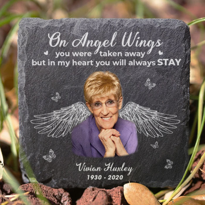 In My Heart You Will Always Stay - Personalized Memorial Stone - Upload Image, Memorial Gift, Sympathy Gift - Image 2